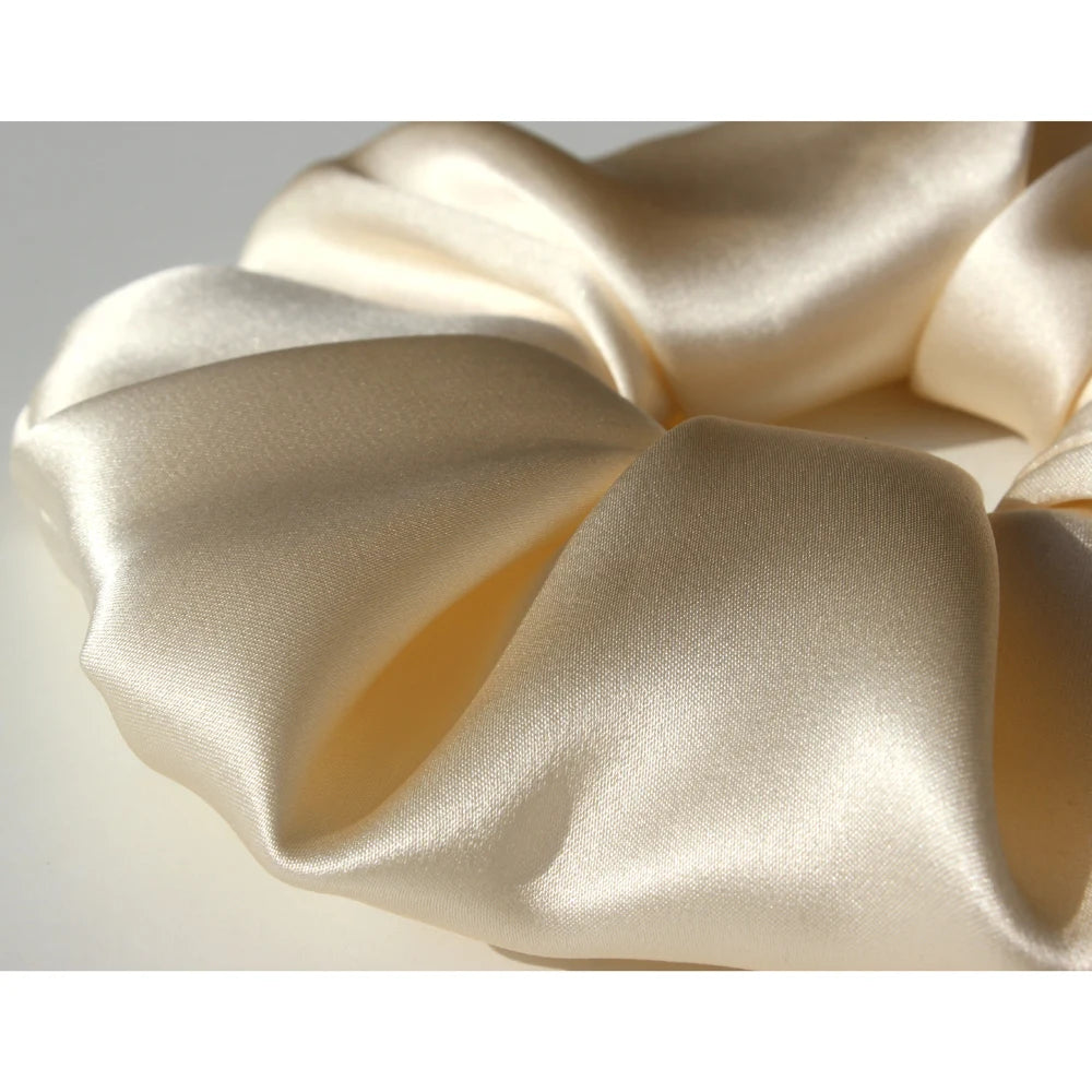 Mulberry Silk Oversized Scrunchie Hair Tie 6cm Elastic Ponytail Holder, Baby Blue