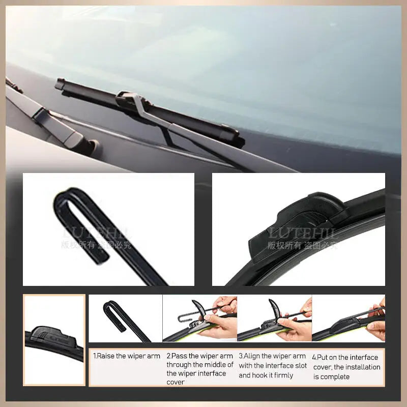 For Fiat Panda 169 2003-2012 2004 2005 2006 2007 Wiper Front&Rear Wiper Blades Windshield Windscreen Window Brushes 22"+16"+13"