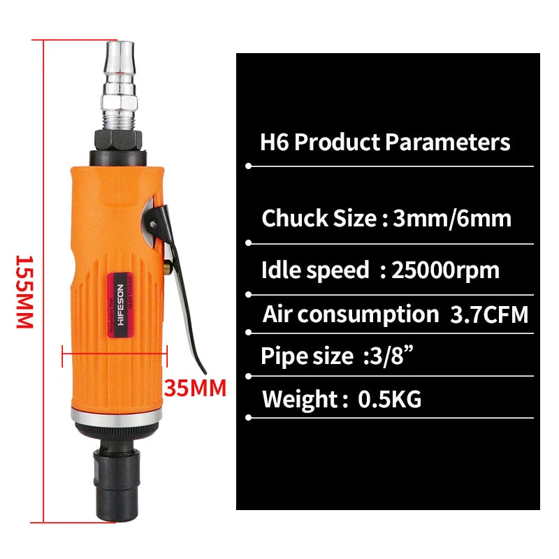 HIFESON Air Die Grinder Grinding Mill Pneumatic Engraving Machine Polishing Machine Tools Engraving Tool