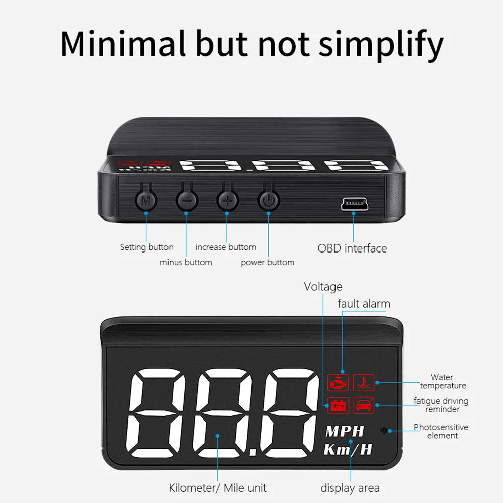 M3 Car HUD OBD2 Head Up Display Speedometer Monitor On Board Computer Windshield Projector Digital Electronic Auto Accessories