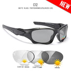 KDEAM Polarized Sports Sunglasses KD0623, Stress-Resistant Shield Lens, Black Frame