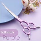 Fenice Curved Pet Grooming Scissors 6.0 or 6.5 in, JP440C/VG10 Steel, Color Options