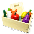 Simulation Kitchen Pretend Toy Wooden Classic Game Montessori Educational Toy For Children Kids Gift Cutting Fruit Vegetable Set