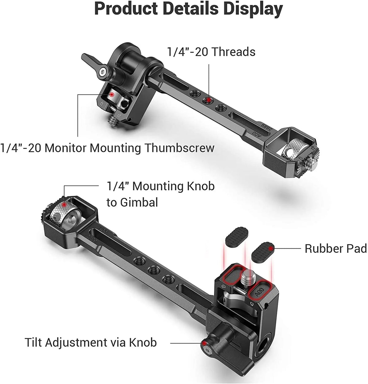 SmallRig Adjustable Monitor Mount for DJI RS / RSC/RS 2 /For ZHIYUN CRANE 3/CRANE 3S/ WEEBILL-S For MOZA AirCross 2 Gimbals 2889