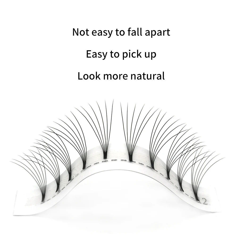 JINYANHUA Pre-Made Volume Lash Extension Fans Short Stem 0.07mm C/D Curl 8-15mm