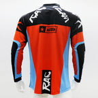 Men's Motocross Jersey Downhill MTB Cycling Shirt, Black/Blue/Beige, S-XXXL