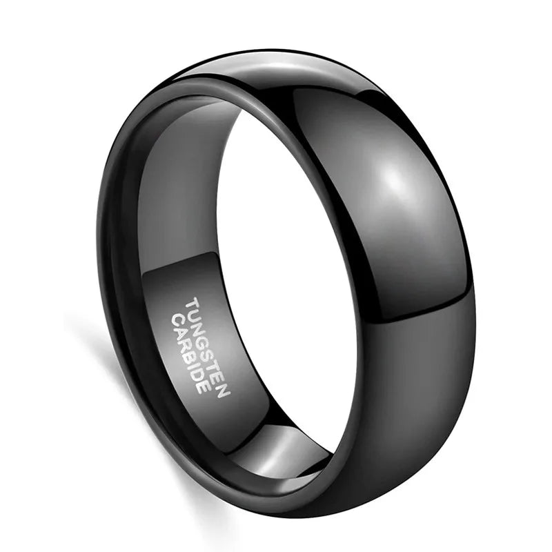 Somen Classic 2/4/6/8mm Dome Black Tungsten Carbide Ring Polished For Women Engagement Rings Wedding Band Jewelry anillos mujer
