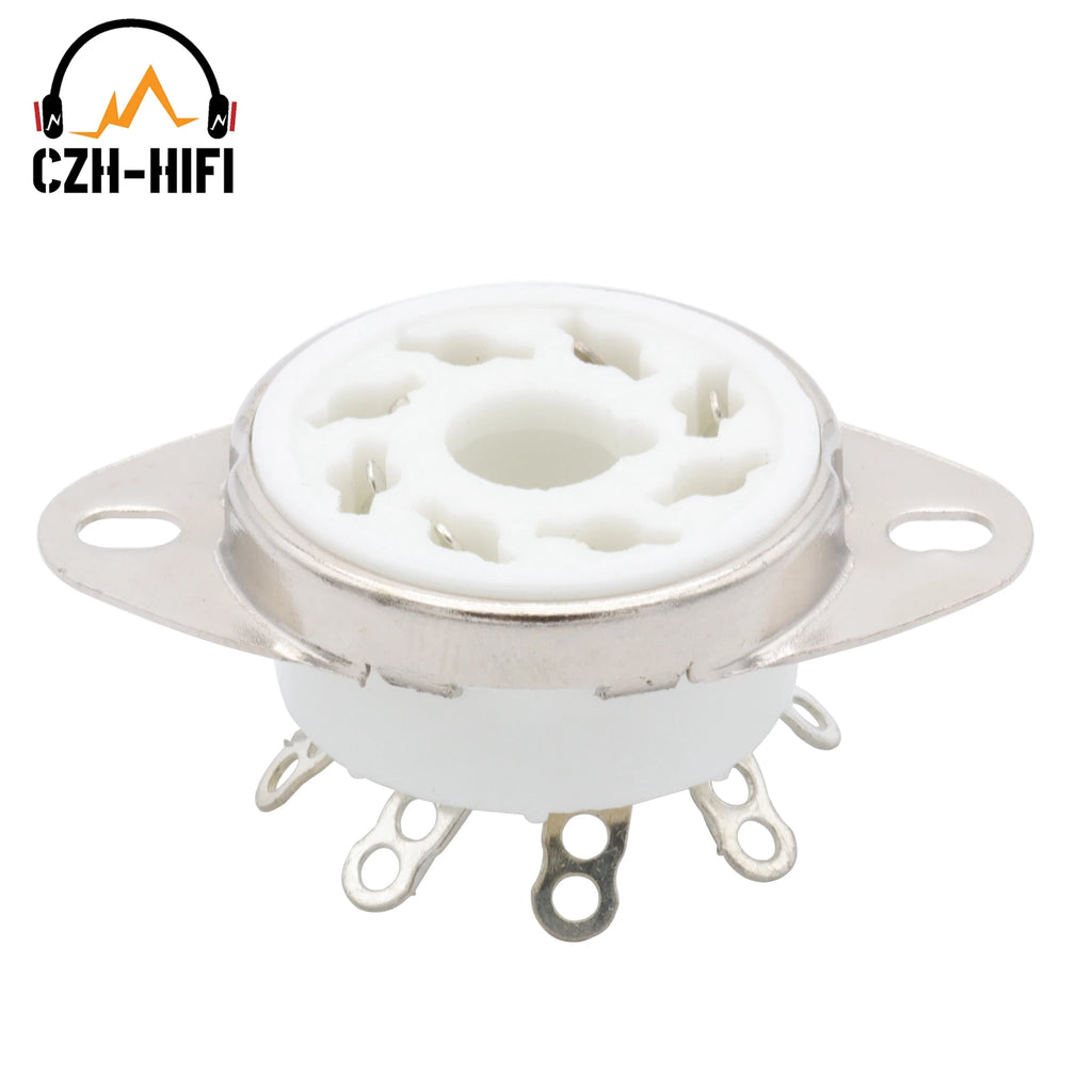 10pcs 8-Pin Octal Ceramic Tube Socket Valve Base for KT88 EL34 6L6 6V6 6SN7, Gold/Tin Plated