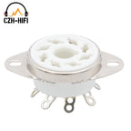 10pcs 8-Pin Octal Ceramic Tube Socket Valve Base for KT88 EL34 6L6 6V6 6SN7, Gold/Tin Plated