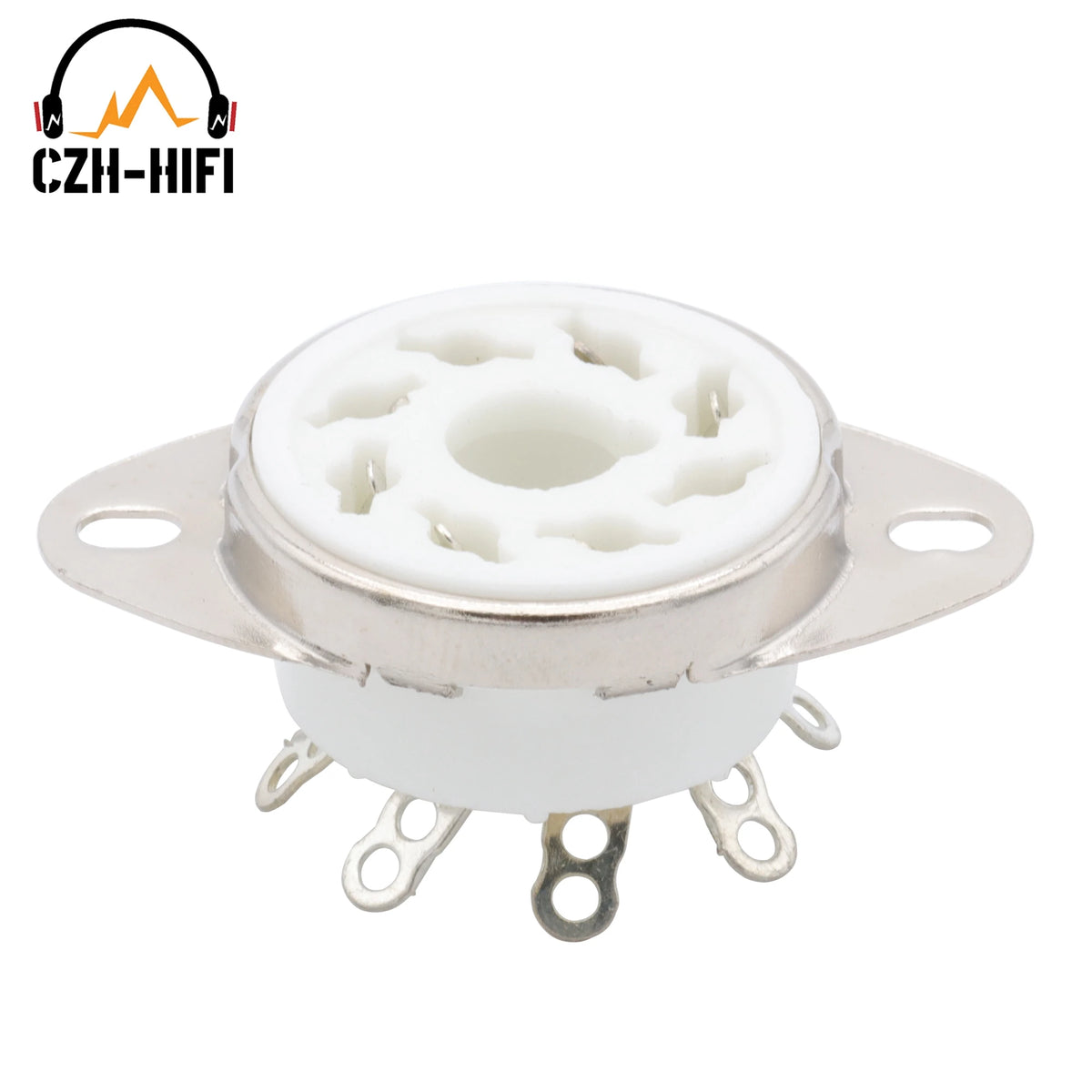 10pcs 8-Pin Octal Ceramic Tube Socket Valve Base for KT88 EL34 6L6 6V6 6SN7, Gold/Tin Plated