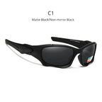 KDEAM Polarized Sports Sunglasses KD0623, Stress-Resistant Shield Lens, Black Frame
