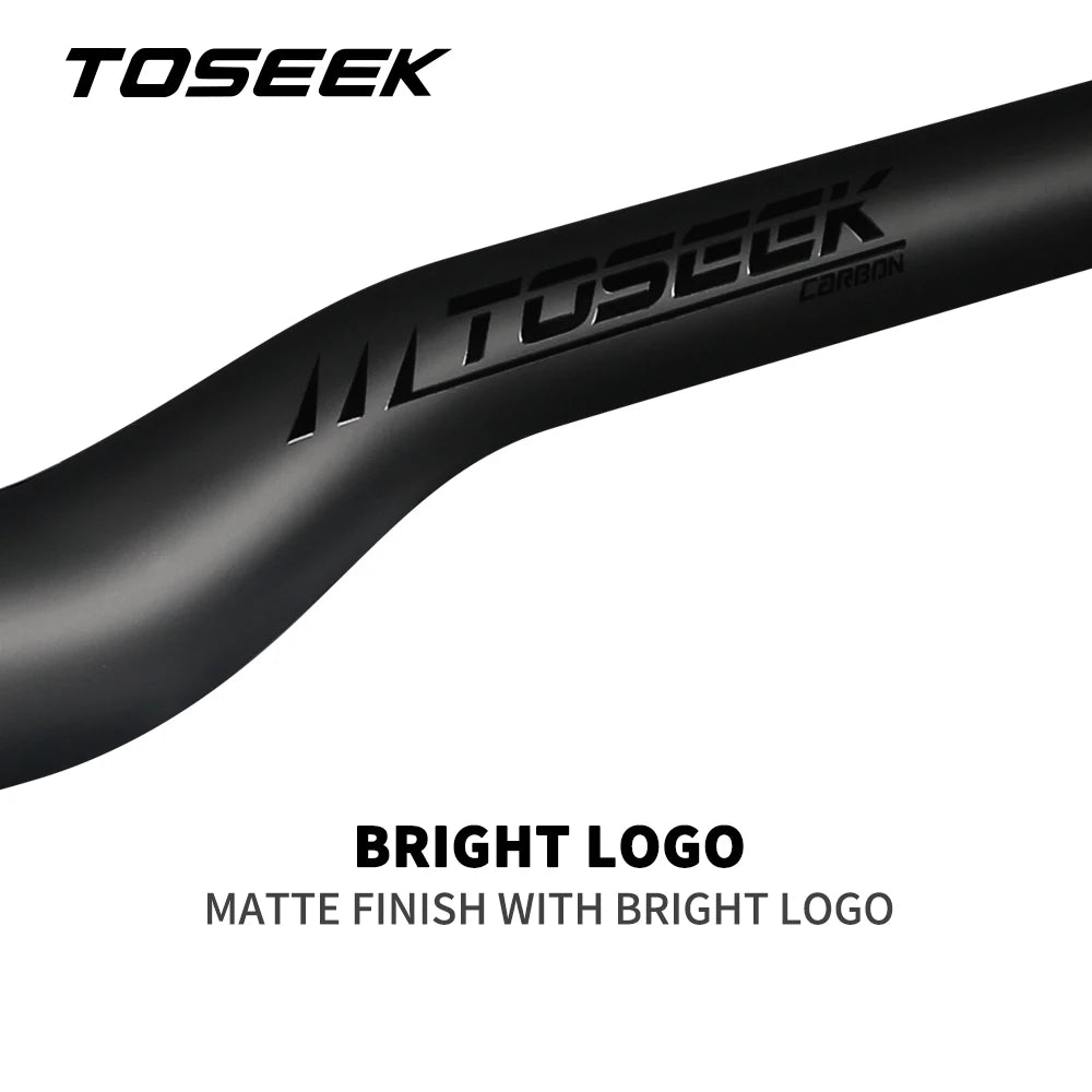 TOSEEK Full Carbon Handlebar 25.4mm Folding Bike Horizontal Handle Bar 400-700MM Matt Black Ultralight Bicycle Straight Handleba