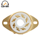 10pcs 8-Pin Octal Ceramic Tube Socket Valve Base for KT88 EL34 6L6 6V6 6SN7, Gold/Tin Plated
