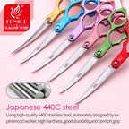 Fenice Curved Pet Grooming Scissors 6.0 or 6.5 in, JP440C/VG10 Steel, Color Options