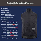 KEMALOCE Cycling Vest Wind Navy Blue Men 2023 Sleeveless Bicycle Gilet Black Lightweight Outdoor Windproof MTB Sports Wind Vest