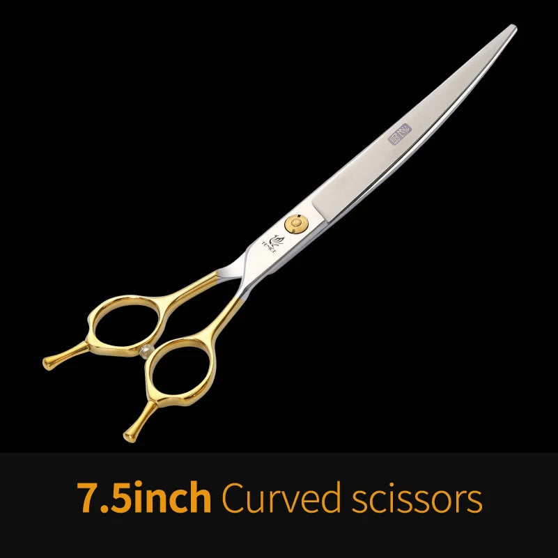 Fenice JP440C Steel Professional Pet Scissors Straight&Thinning&Curved Grooming Shears Tool Set