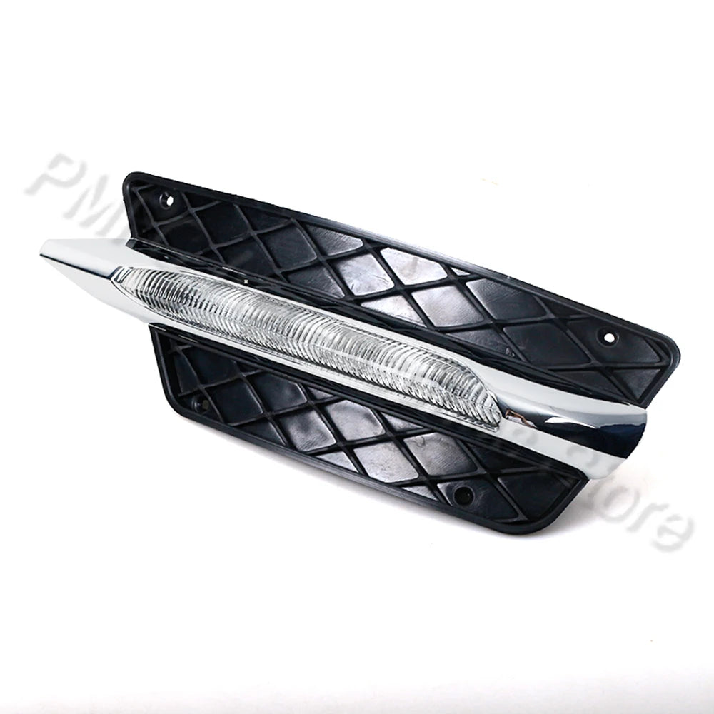 PMFC Front Bumper Grilles Molding LED Fog Light Daytime Running Light Fog Lamp For Mercedes-Benz W204 C-Class 2012 2013 2014