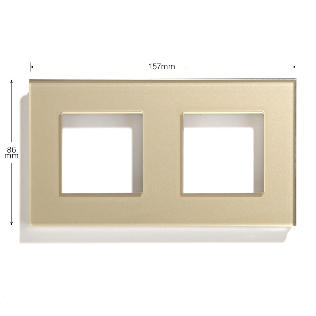 BSEED EU Standard Crystal Panel Wall Socket Frame Glass Switch Panel With Metal Plate 86/157/228/299mm White Black Golden