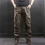 Men's Cargo Jogger Pants Loose Fit Hiking Sweatpants, Army Green/Yellow, Sizes 29-44