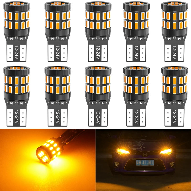 10pcs T10 W5W LED Canbus Bulbs 194 168 No Error LED Car Clearance Parking Light for Polo Passat B5 B6 CC Golf 4 5 6 7 Jetta MK6