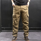 Men's Cargo Jogger Pants Loose Fit Hiking Sweatpants, Army Green/Yellow, Sizes 29-44