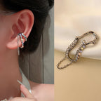 New Fashion Double Chain Pendientes Tassel Earrings Ear Clip for Women Girl Long Cuff Earring No Pierced Bohemia Gift Trend