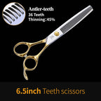 Fenice JP440C Steel Professional Pet Scissors Straight&Thinning&Curved Grooming Shears Tool Set