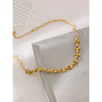 Yhpup New Metal 18 K Plated Short Chain Choker Necklace for Women Gold Stainless Steel Jewelry Joyería Acero Inoxidable Mujer