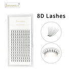 JINYANHUA Pre-Made Volume Lash Extension Fans Short Stem 0.07mm C/D Curl 8-15mm
