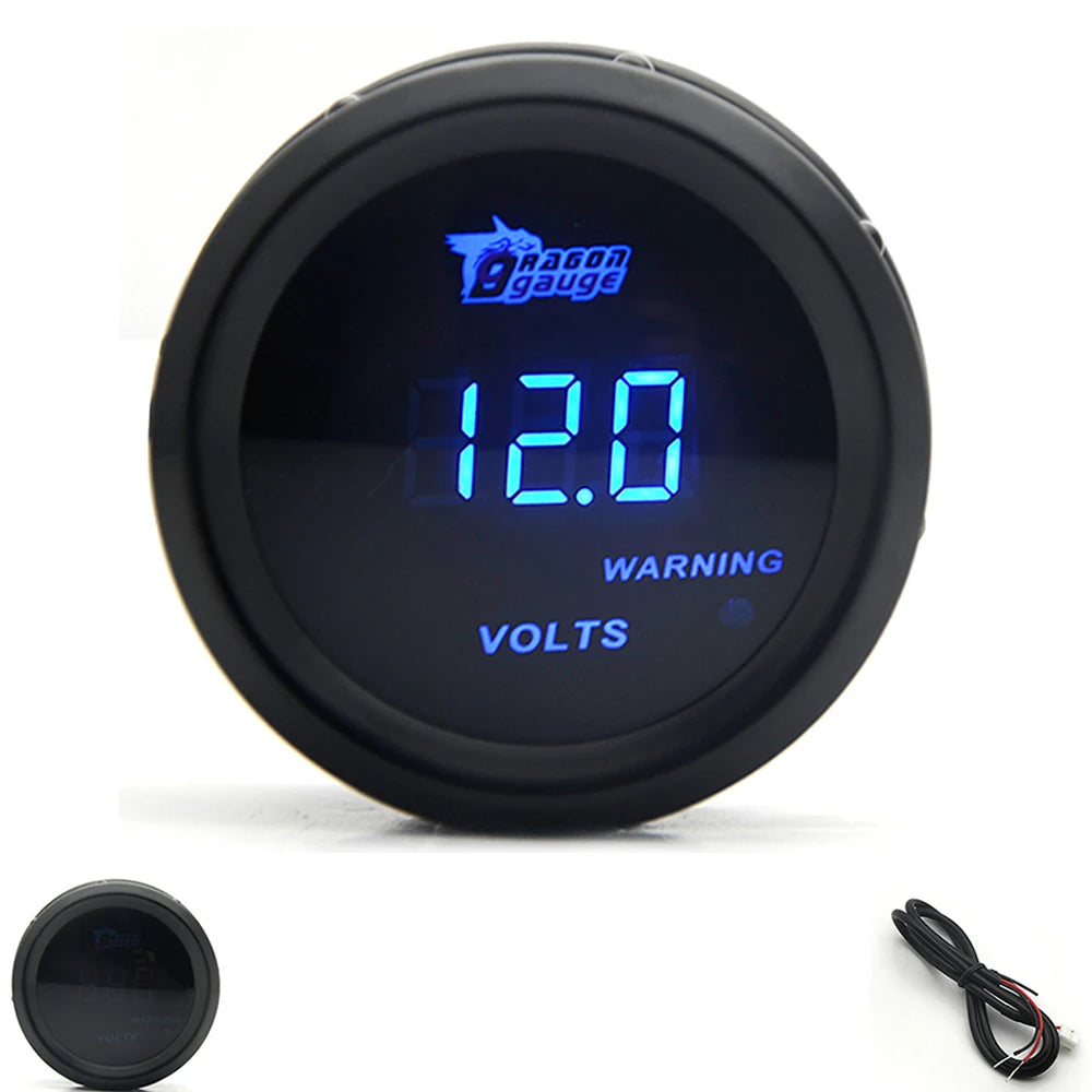 2" 52mm Car Digital Turbo Boost Gauge PSI BAR Water Temp Oil Temp Oil Pressure Gauge Voltmeter EGT Tachometer RPM gauge