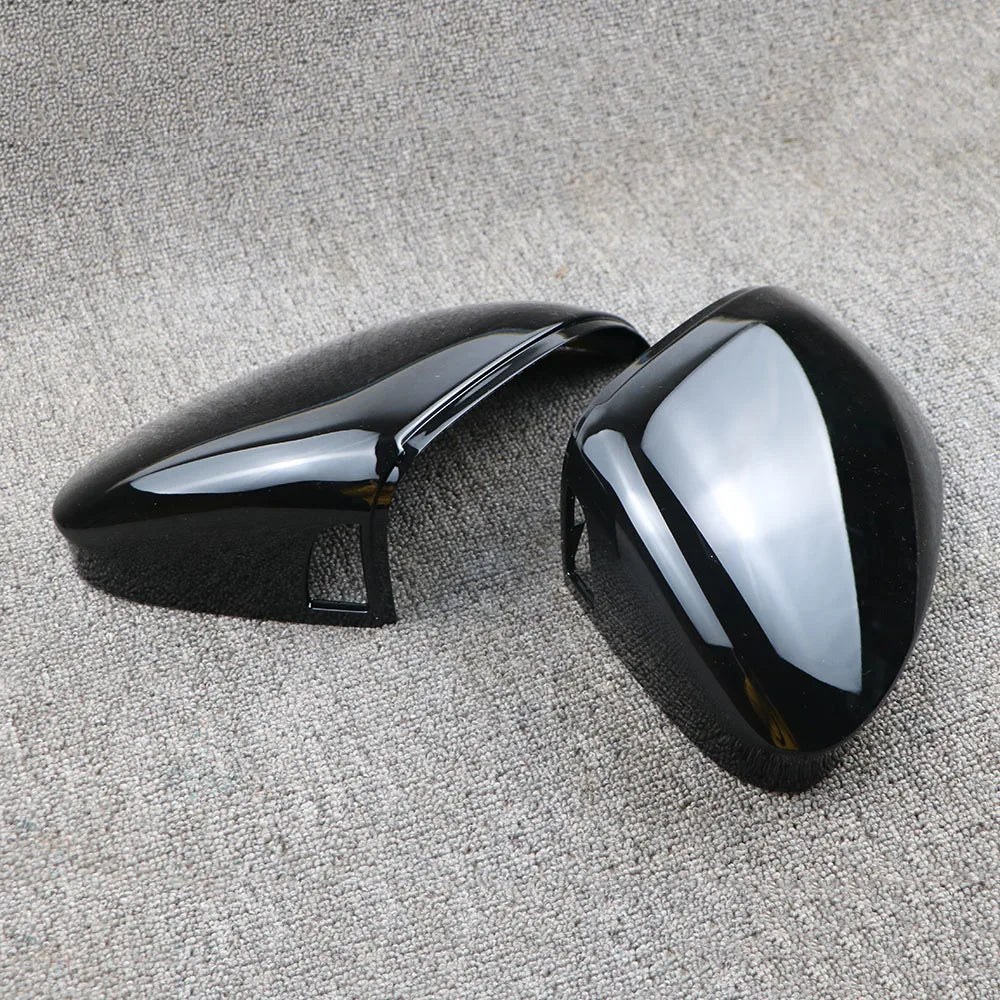 VW Golf 8 MK8 2020 Side Mirror Cover Caps Pair, Black, Blind Spot Assist Compatible