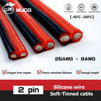 2 pin cable or Black Red Silicone wire Automotive Led lamp Electric cables 26 24 22 20 18 awg 18awg 16awg 14awg 12awg 10awg 8awg