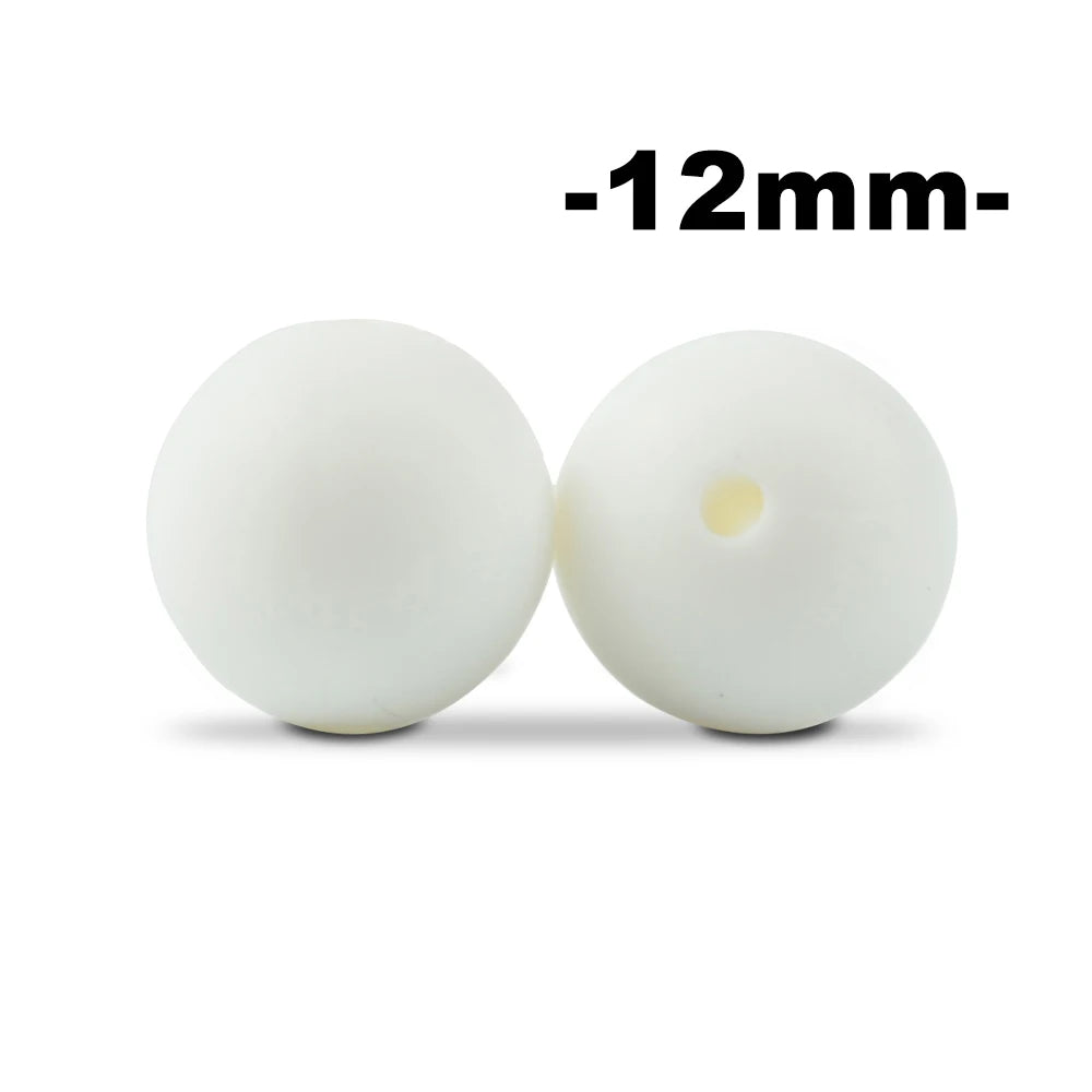 LOFCA 100Pcs/lot 12MM Round Shape Silicone Beads Used in jewelry making Necklace Bracelets Keychain Jewelry accessories