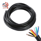 AOHEWEI 5M 5/7 Core Tool Cable Trailer Plug Socket Connector Black Jacket Copper Wire Audio 12V for Caravan Truck Industy