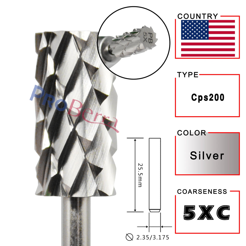 RolinStar 6.6 Large Barrel Silver  steel Carbide High quality remove gel polish 4XC acrylic