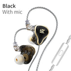 KZ ZAS Earphones 7BA+1DD Dynamic Hybrid Wired Headphones HiFi Bass Sport Headset With Microphones in Ear Monitors