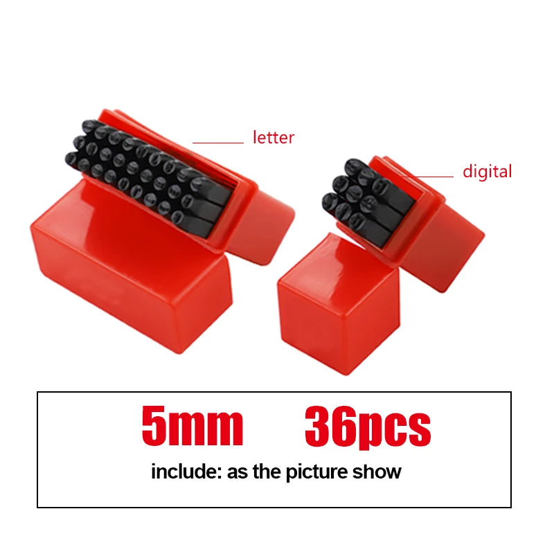 Letter&Number Stamp Punch Set Hardened Steel Metal Wood Leather Steel Punch Alphabet Letter Number Tool Leather craft Stamp