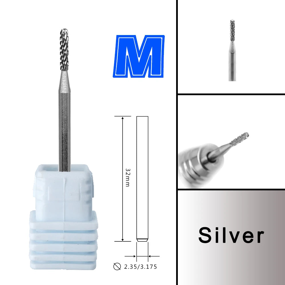 RolinStar Many Sales promotion type Carbide barrel stable shank  Accessories Cutter pedicure nail milling drill bits