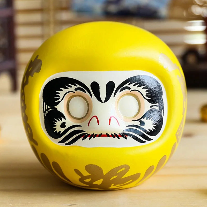 Japanese Ceramic Daruma Statue, Lucky Charm, Zen Ornament, Fengshui Figurine, Money Box, Home Tabletop Decoration, Gifts, 4"