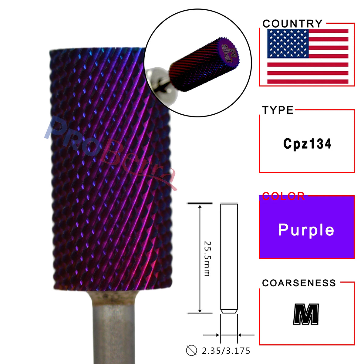 RolinStar 6.6 Large Barrel Silver  steel Carbide High quality remove gel polish 4XC acrylic