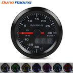 Dynoracing 2" 52mm 7 Colors LED Dual Display Boost Water Oil temp Oil pressure Voltmeter Air fuel Ratio EGT Tachometer Car Gauge