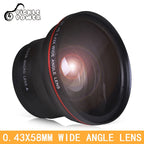 52 55 58MM 0.43x Professional HD Wide Angle Camera Lens Macro for Canon EOS Rebel 77D T7i T6s T6i T6 T5i T5 T4i T3i T3 SL1 1100D