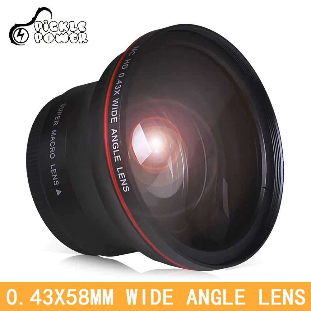 52 55 58MM 0.43x Professional HD Wide Angle Camera Lens Macro for Canon EOS Rebel 77D T7i T6s T6i T6 T5i T5 T4i T3i T3 SL1 1100D