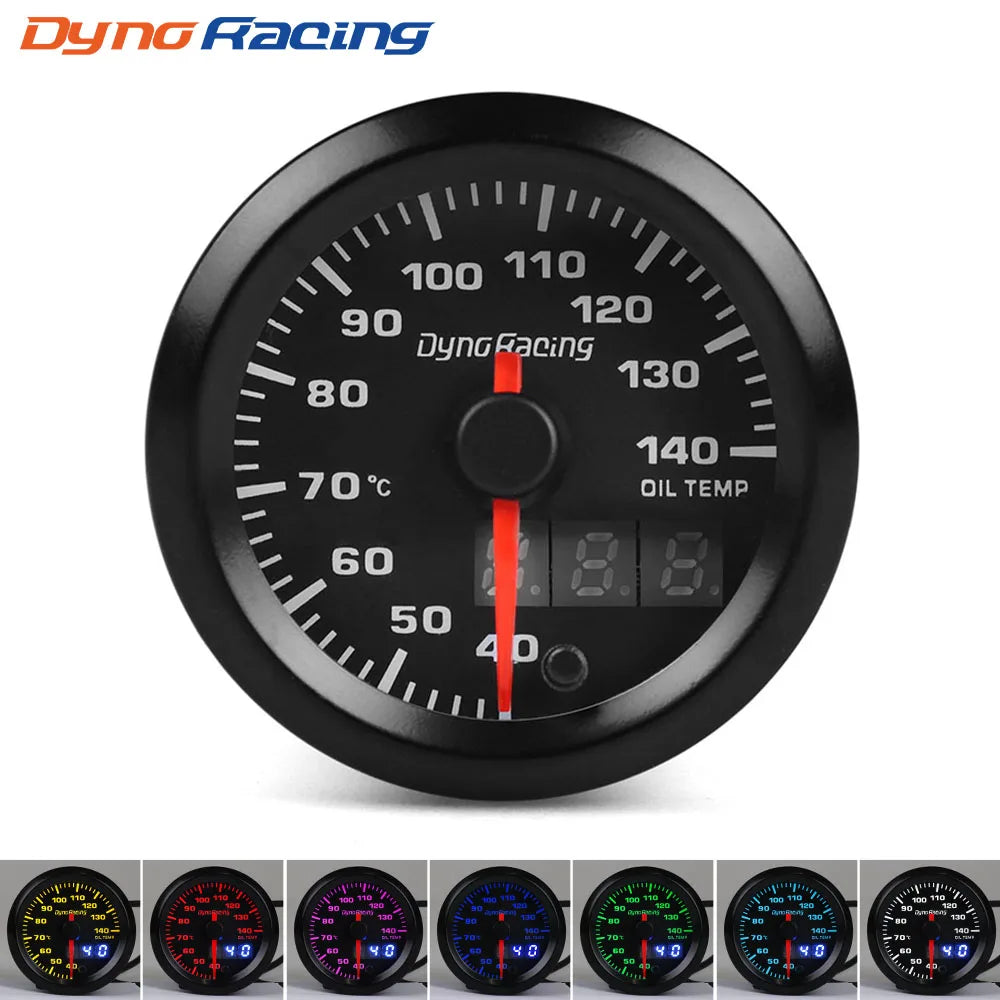 Dynoracing 2" 52mm 7 Colors LED Dual Display Boost Water Oil temp Oil pressure Voltmeter Air fuel Ratio EGT Tachometer Car Gauge
