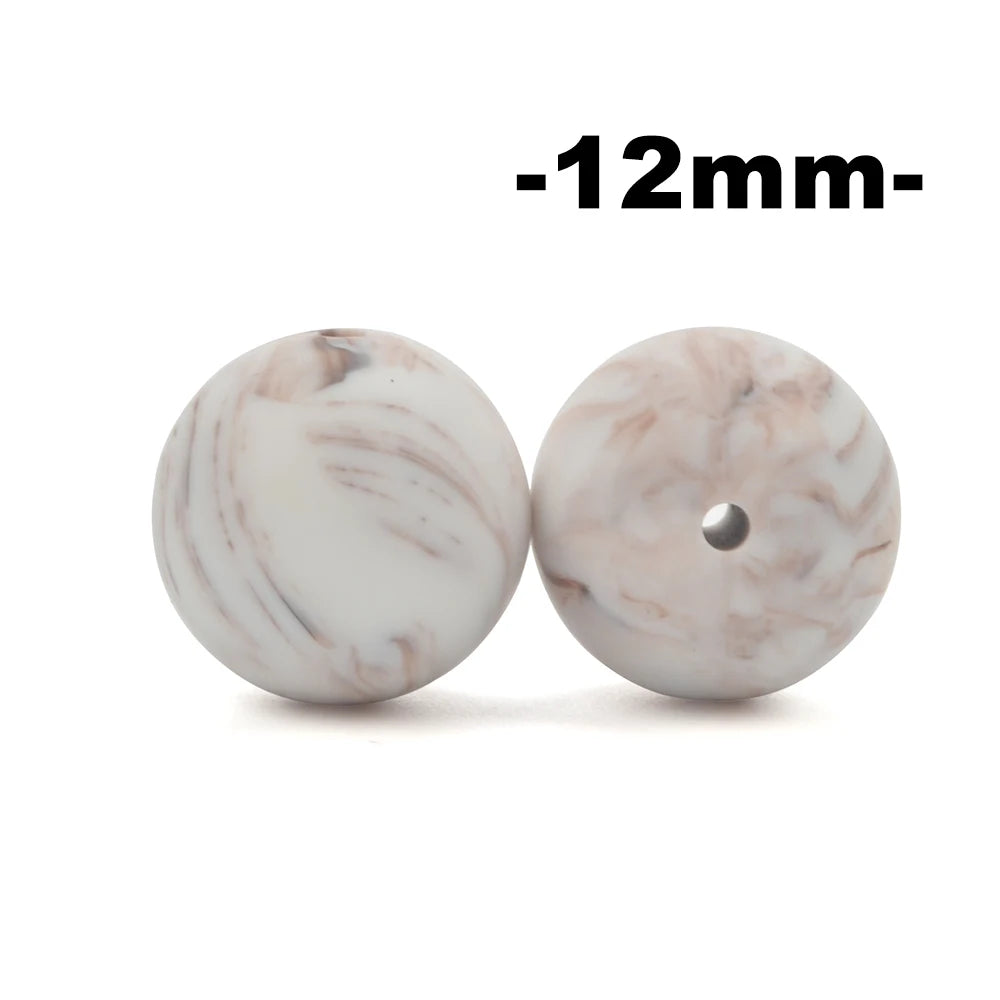LOFCA 100Pcs/lot 12MM Round Shape Silicone Beads Used in jewelry making Necklace Bracelets Keychain Jewelry accessories
