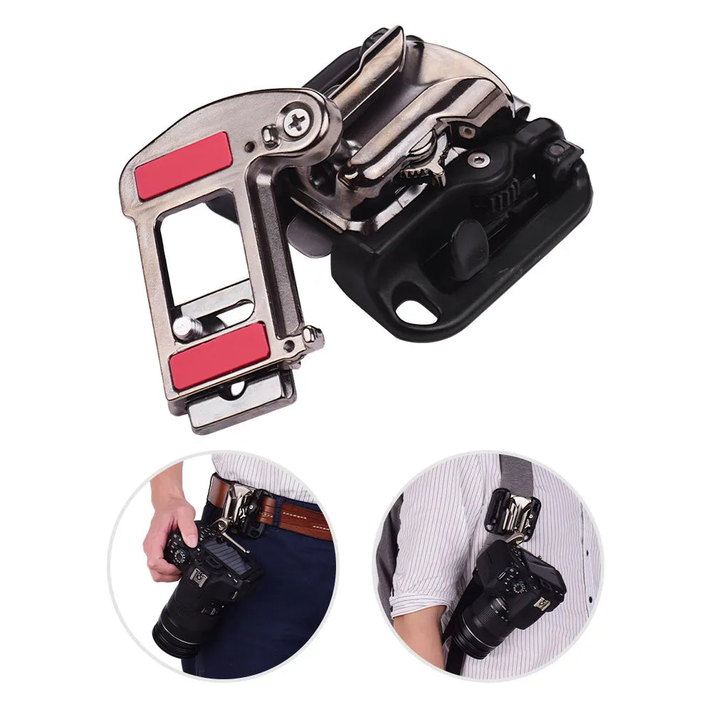 Camera Belt Holster Mount Waist Clip Holder Hanger With Quick Release Plate 1/4" Screw for Canon Nikon Sony Olympus DSLR Cameras
