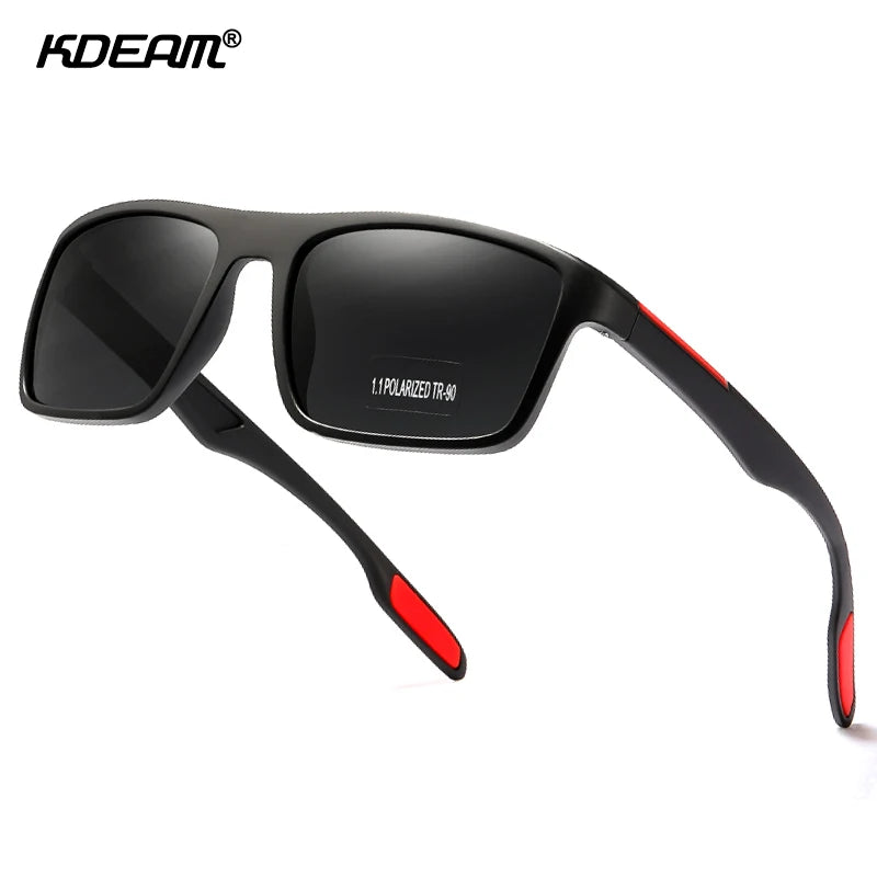 KDEAM Rectangular Ultra Light TR90 Sunglasses Men Polarized Wholesale