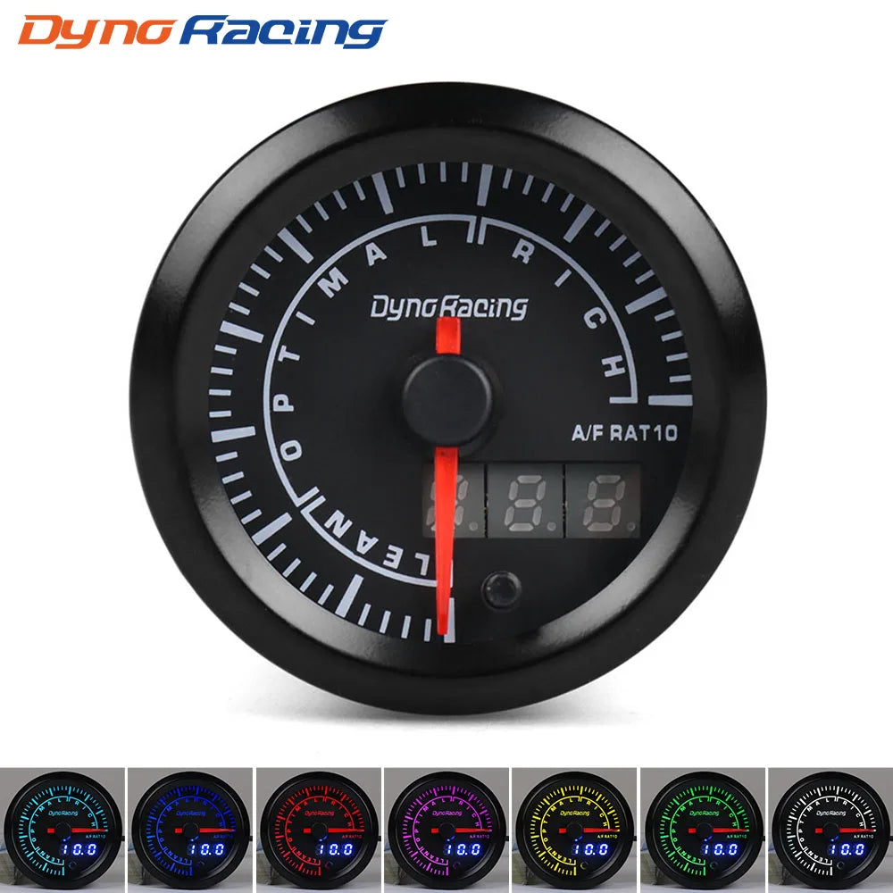 Dynoracing 2" 52mm 7 Colors LED Dual Display Boost Water Oil temp Oil pressure Voltmeter Air fuel Ratio EGT Tachometer Car Gauge