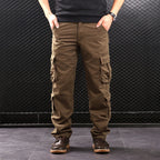 Men's Cargo Jogger Pants Loose Fit Hiking Sweatpants, Army Green/Yellow, Sizes 29-44