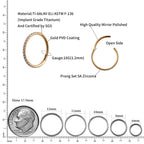Right Grand G23 Titanium Side Prong Set Half Circle Cubic Zircon Nose Cilcker Conch Piercing 6/8/10/11/12mm Hoops